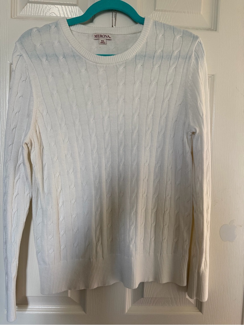 Merona White Cable-Knit Crewneck Sweater